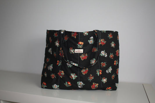 Tote bag M - musta kuviollinen